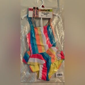 NWT Hurley Youth Rainbow Striped Tankini